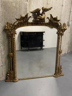 Federal Style Carved Giltwood Wall Console Pier Mirror Over Mantle 1900s - 2884137