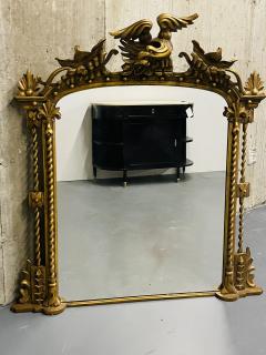 Federal Style Carved Giltwood Wall Console Pier Mirror Over Mantle 1900s - 2884139