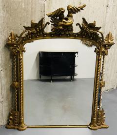 Federal Style Carved Giltwood Wall Console Pier Mirror Over Mantle 1900s - 2884140