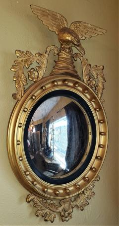 Federal Style Eagle Wood Gesso Gilded Convex Mirror - 2070245