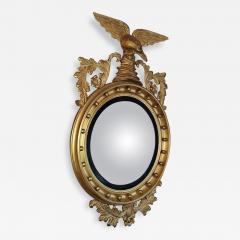 Federal Style Eagle Wood Gesso Gilded Convex Mirror - 2072331