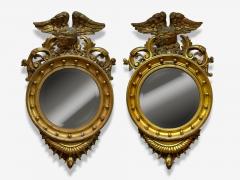 Federal Style Giltwood Convex Mirror Regency Wall Mirrors USA 19th C  - 4183772
