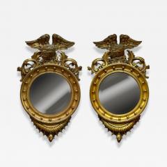 Federal Style Giltwood Convex Mirror Regency Wall Mirrors USA 19th C  - 4186001