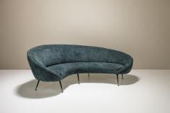 Federico Munari Blue Curved Sofa In The Style Of Federico Munari Italy 1950s - 3704199