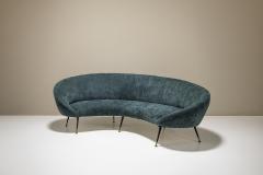 Federico Munari Blue Curved Sofa In The Style Of Federico Munari Italy 1950s - 3704200