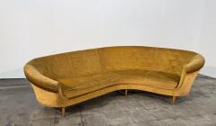 Federico Munari Curved Velvet Sofa by Federico Munari with Matching Armchairs Italy 1950s - 4498591