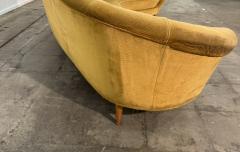 Federico Munari Curved Velvet Sofa by Federico Munari with Matching Armchairs Italy 1950s - 4498596