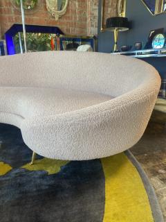 Federico Munari Federico Munari Mid Century Italian large curved sofa 1950s Re Upholstery - 2609812