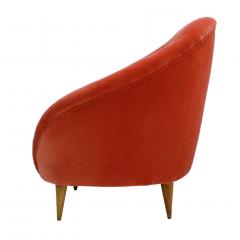 Federico Munari Federico Munari Mid Century Modern Velvet Pair of Italian Armchairs - 1087723