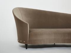 Federico Munari Federico Munari velvet rounded meridienne sofa 1960s - 2988991