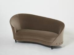 Federico Munari Federico Munari velvet rounded meridienne sofa 1960s - 2988992