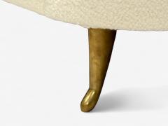 Federico Munari Italian Modern White Boucle Bronze Italy 1950s - 4244634