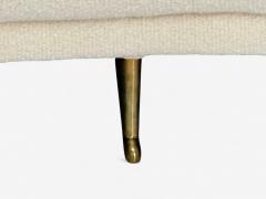 Federico Munari Italian Modern White Boucle Bronze Italy 1950s - 4244635