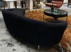 Federico Munari Mid Century Italian large curved sofa 1950s Re Upholstery - 2875704