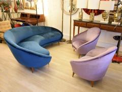 Federico Munari Pair of Mid Century armchairs Italian design by Federico Munari - 1380961