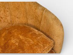 Federico Munari Style Lounge Chairs Fabric Ebonized Wood Italy 1960s - 4518546