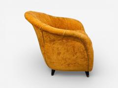 Federico Munari Style Lounge Chairs Fabric Ebonized Wood Italy 1960s - 4518550