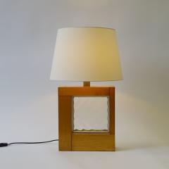 Feliceantonio Botta Brutalist Felice Antonio Botta Pine Wood and Glass Block Table Lamp Italy 1970 - 3861030