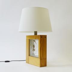 Feliceantonio Botta Brutalist Felice Antonio Botta Pine Wood and Glass Block Table Lamp Italy 1970 - 3861033