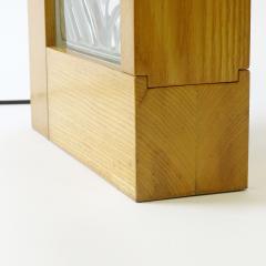 Feliceantonio Botta Brutalist Felice Antonio Botta Pine Wood and Glass Block Table Lamp Italy 1970 - 3861035