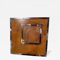 Feliceantonio Botta Felice Antonio Botta Signed Burl Wood Chrome Picture Frame Italy 1973 - 4623567