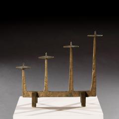Felix Agostini Brutalist Candelabra Candlestick 1960s after Felix Agostini In Solid Bronze - 4557685