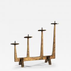 Felix Agostini Brutalist Candelabra Candlestick 1960s after Felix Agostini In Solid Bronze - 4558679