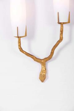 Felix Agostini Set of 3 Bronze Sconces or Wall Lamps by Felix Agostini for Maison Arlus France - 1331323