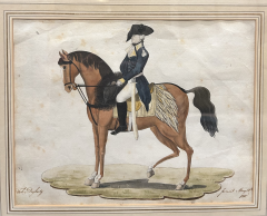 Felix Degherty A Watercolor Pen and Ink Drawing of George Washington on Horseback - 4086492
