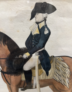 Felix Degherty A Watercolor Pen and Ink Drawing of George Washington on Horseback - 4086495