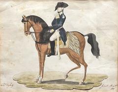 Felix Degherty A Watercolor Pen and Ink Drawing of George Washington on Horseback - 4087220
