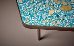 Felix Muhrhofer Handcrafted Felix Muhrhofer Terrazzo Coffee Table Prince Diana in Turquoise - 3295213