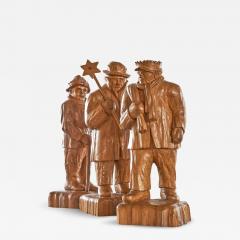 Felix Timmermans 3 Wise Men Flemish Folk Art Sculptures in Carved Wood 1970 - 4614818