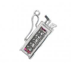Felix Vollman Diamond and Ruby Golf Bag Charm By Felix Vollman - 4429861