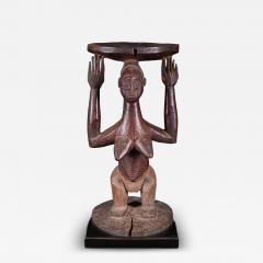 Female Caryatid standing Figure on a circular base supporting a circular stool - 4267340