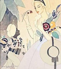 Female Figure with Attendant by Alice Szegedy Hungarian 20th C  - 4172751
