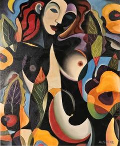 Female Nude Abstract Painting Signed Paul Honatke 2002 - 3341321