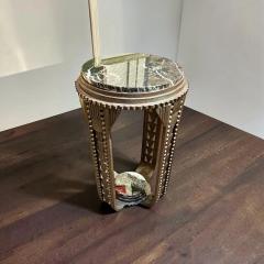 Fer Forg Pair of Custom Art Deco Fer Forg Iron Tables with Portoro Marble - 4656410