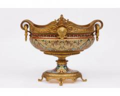 Ferdinand Barbedienne An Exquisite Pair of French 19th Century Ormolu and Champleve Enamel Jardinieres - 3802230