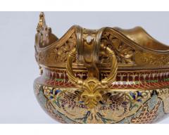 Ferdinand Barbedienne An Exquisite Pair of French 19th Century Ormolu and Champleve Enamel Jardinieres - 3802232