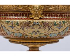 Ferdinand Barbedienne An Exquisite Pair of French 19th Century Ormolu and Champleve Enamel Jardinieres - 3802233