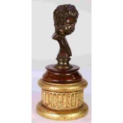 Ferdinand Barbedienne Antique French Barbedienne Bronze Sculpture Bust of a Boy on a Giltwood Plinth - 1745078