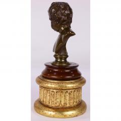 Ferdinand Barbedienne Antique French Barbedienne Bronze Sculpture Bust of a Boy on a Giltwood Plinth - 1745081