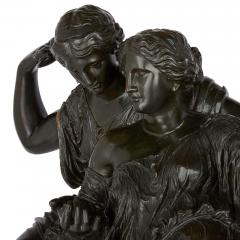 Ferdinand Barbedienne Antique French sculpture of the Two Fates by Barbedienne - 4230917