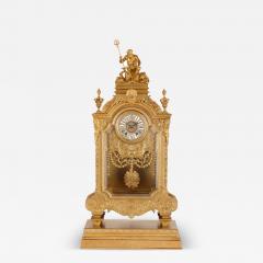 Ferdinand Barbedienne Antique gilt bronze mantel clock by S vin and Barbedienne - 4064318