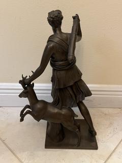 Ferdinand Barbedienne DIANA AND DEER FRENCH BRONZE BY FERDINAND BARBEDIENNE - 3596911