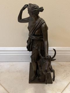 Ferdinand Barbedienne DIANA AND DEER FRENCH BRONZE BY FERDINAND BARBEDIENNE - 3596922