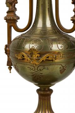Ferdinand Barbedienne French Empire Style Bronze and Rosso Marble Lamp - 4653573