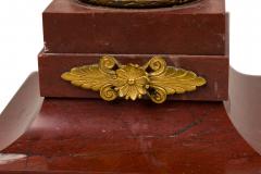 Ferdinand Barbedienne French Empire Style Bronze and Rosso Marble Lamp - 4653575