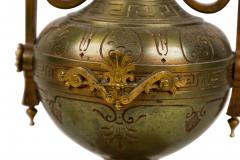 Ferdinand Barbedienne French Empire Style Bronze and Rosso Marble Lamp - 4655390